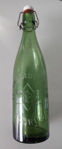 Feldschlösschen Bicchieri, Caraffe & Bottiglie: Alte Bierflasche Erlenbrauerei Glarus Bier 1949 – Usato da Schenkon venduto da Elbarto007