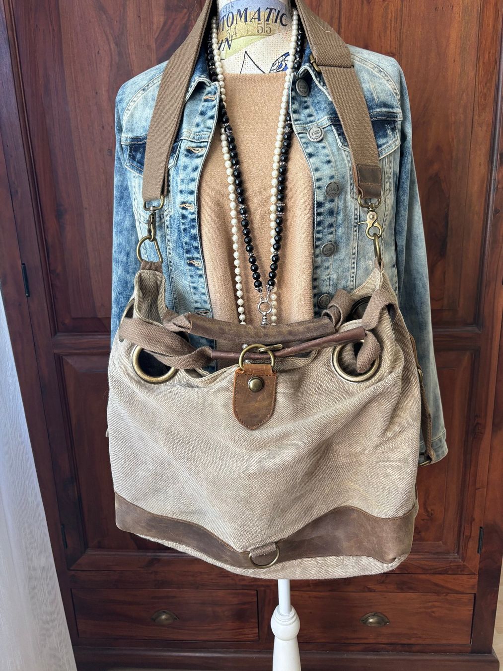 Borse da donna: CANVAS Tasche mit Lederteile – Usato da Merishausen venduto da yourdream 1