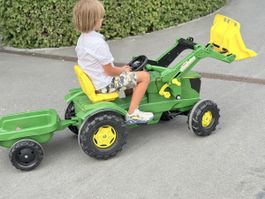 Rolly Toys Trettraktor mit Schaufel und Anhänger guter Zusta