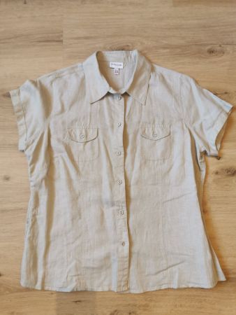 Sommerliche Leichte Damenbluse 60% Leinen