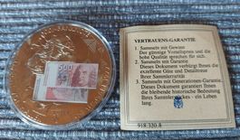 Seltener Schatz: 500 Franken Noten-Gedenkmuenze 1977