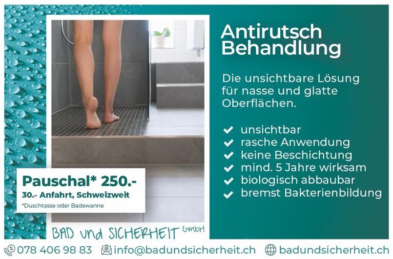 Badewannen: Antirutsch Applikation in Badewanne oder Duschwanne – Neu und originalverpackt aus Brugg AG von badundsicherheit