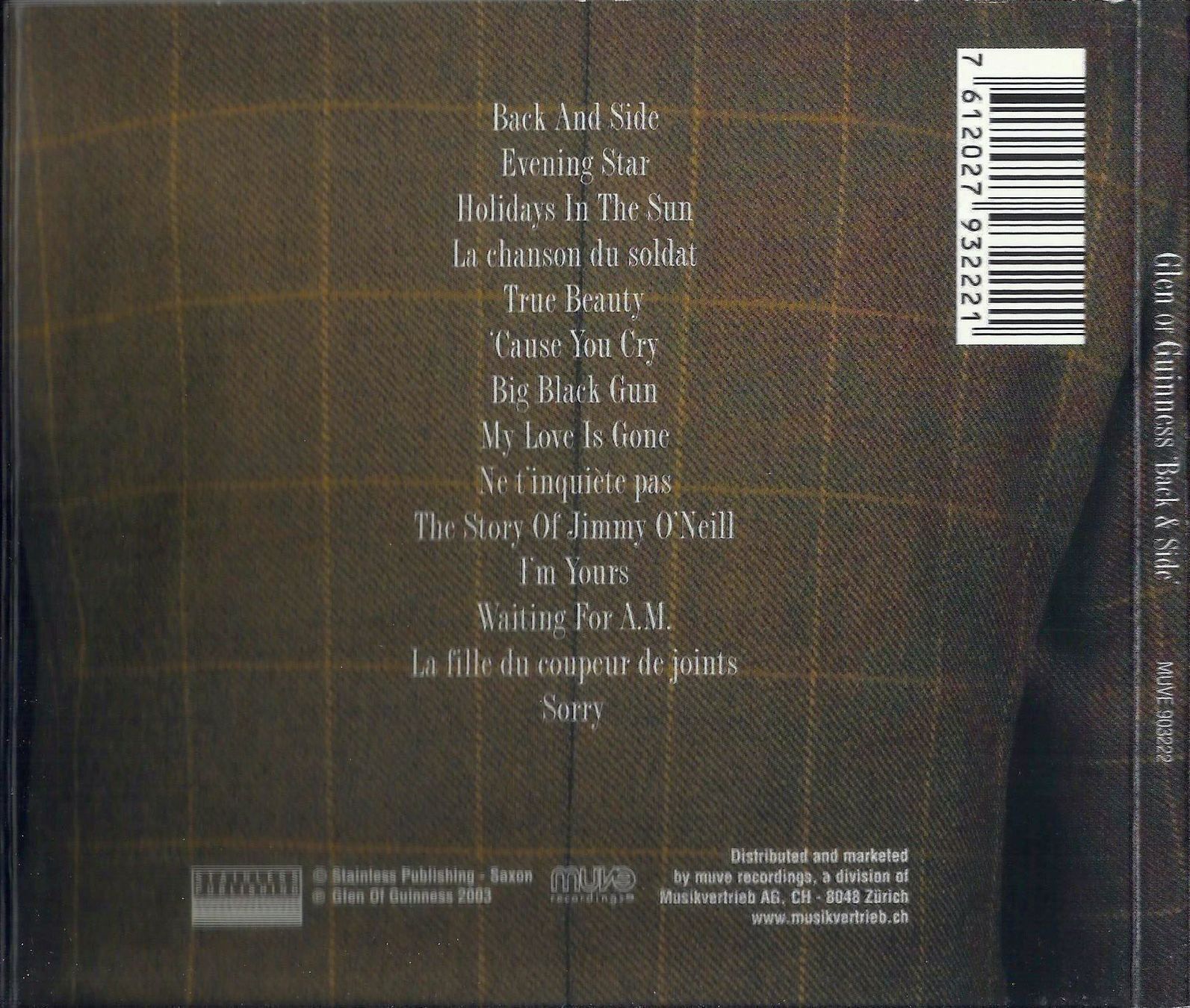 CD: Glen Of Guinness CD Back and Side – Usato da St. Margarethen TG venduto da ursk10 1