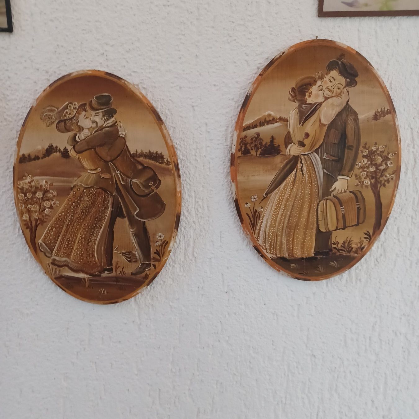 Poster & Bilder: 2 Bilder handgemalt auf Holz die Liebenden – Gebraucht aus Abtwil SG von luupsy
