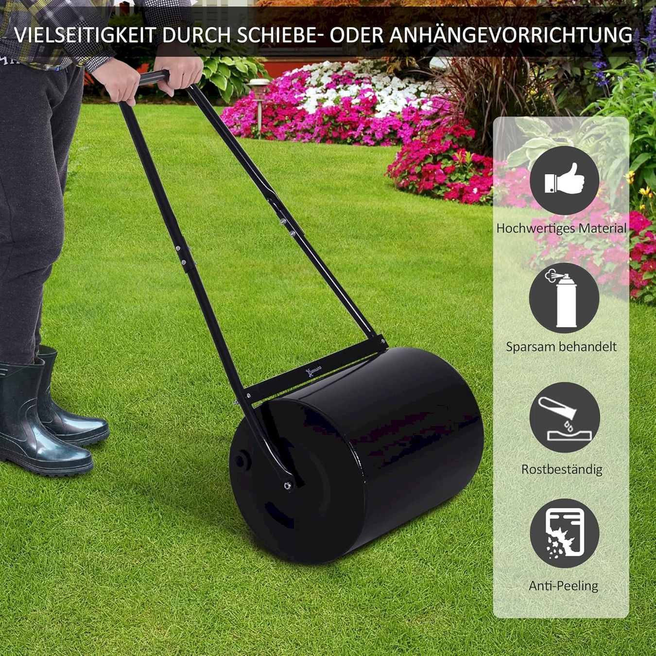 Tutti gli attrezzi: Outsunny Rasenwalze Schwarz – Nuovo e nell'imballaggio originale da Bottighofen venduto da zaap 5