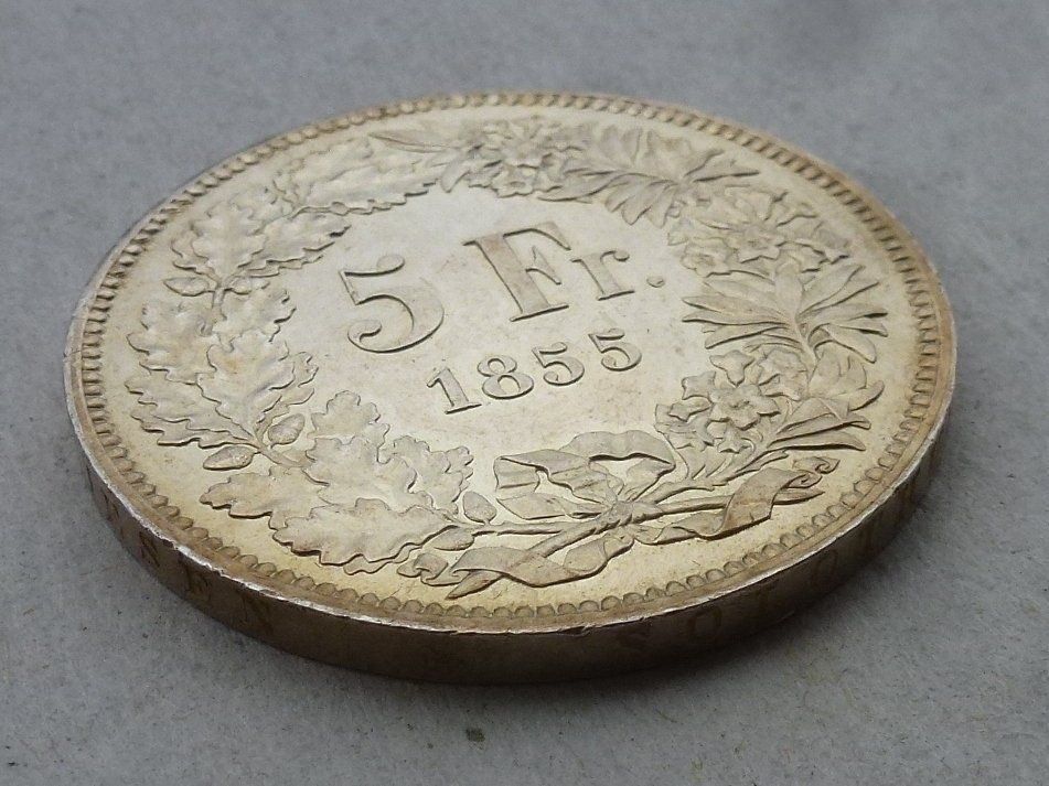 Alle Münzen: Top ++ 5.- Franken 1855, SF Solothurn – Gebraucht aus Walkringen von Casablanca777 2
