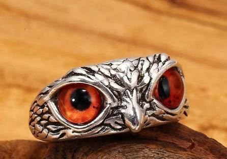 Anelli: RING EULE ORANGE AUGEN, GR.17, CA.1.7CM DURCHM. NEU – Nuovo (secondo la descrizione) da Bad Ragaz venduto da Schtupsi