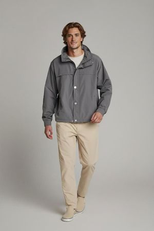 James Dillon Graue Windbreaker-Jacke - Größe M