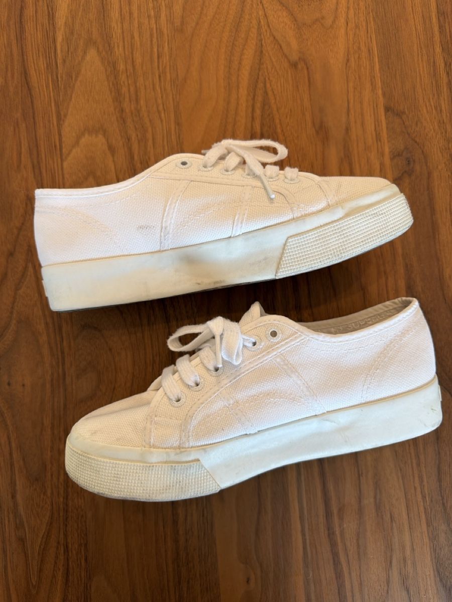 Superga Scarpe da donna: Superga weisse Leinenschuhe Gr. 39 – Usato da Zürich venduto da blancali 5