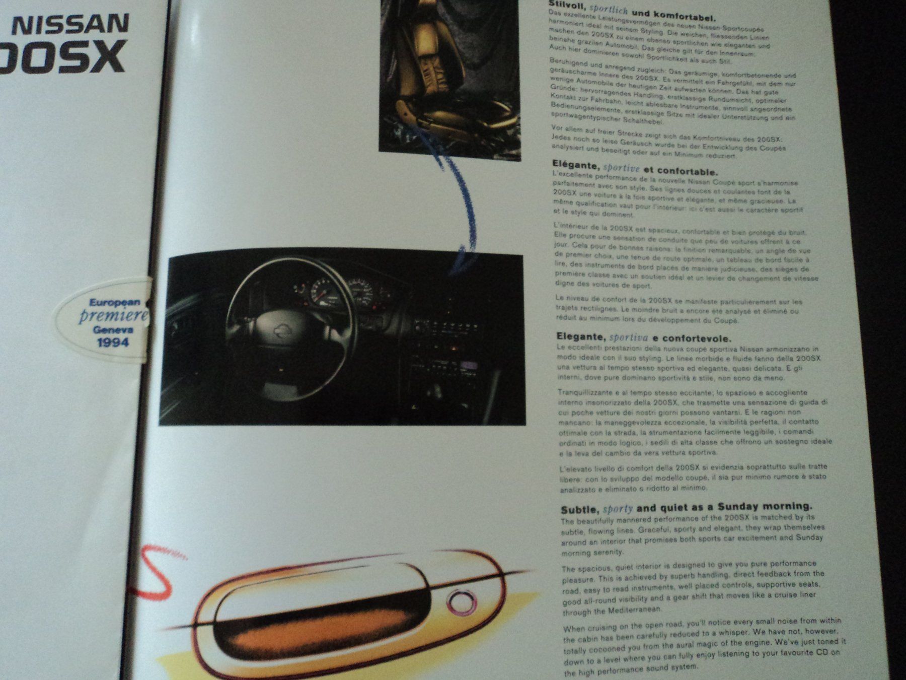 Nissan Documents: Prospekt Nissan 200SX 1994 – D'occasion à Schwarzenburg par modelCARama 5