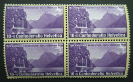 Bundesfeier 4-er Block 1938, B1z  geriffelt, Postfrisch