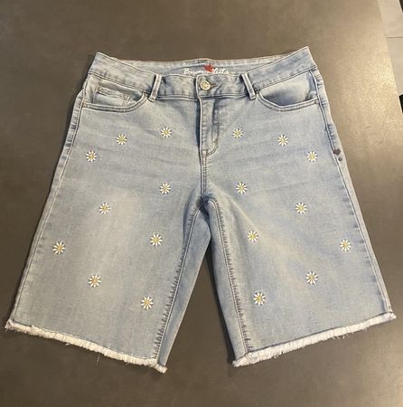 Bermuda short bleu jeans clair Buena Vista avec broderie 
