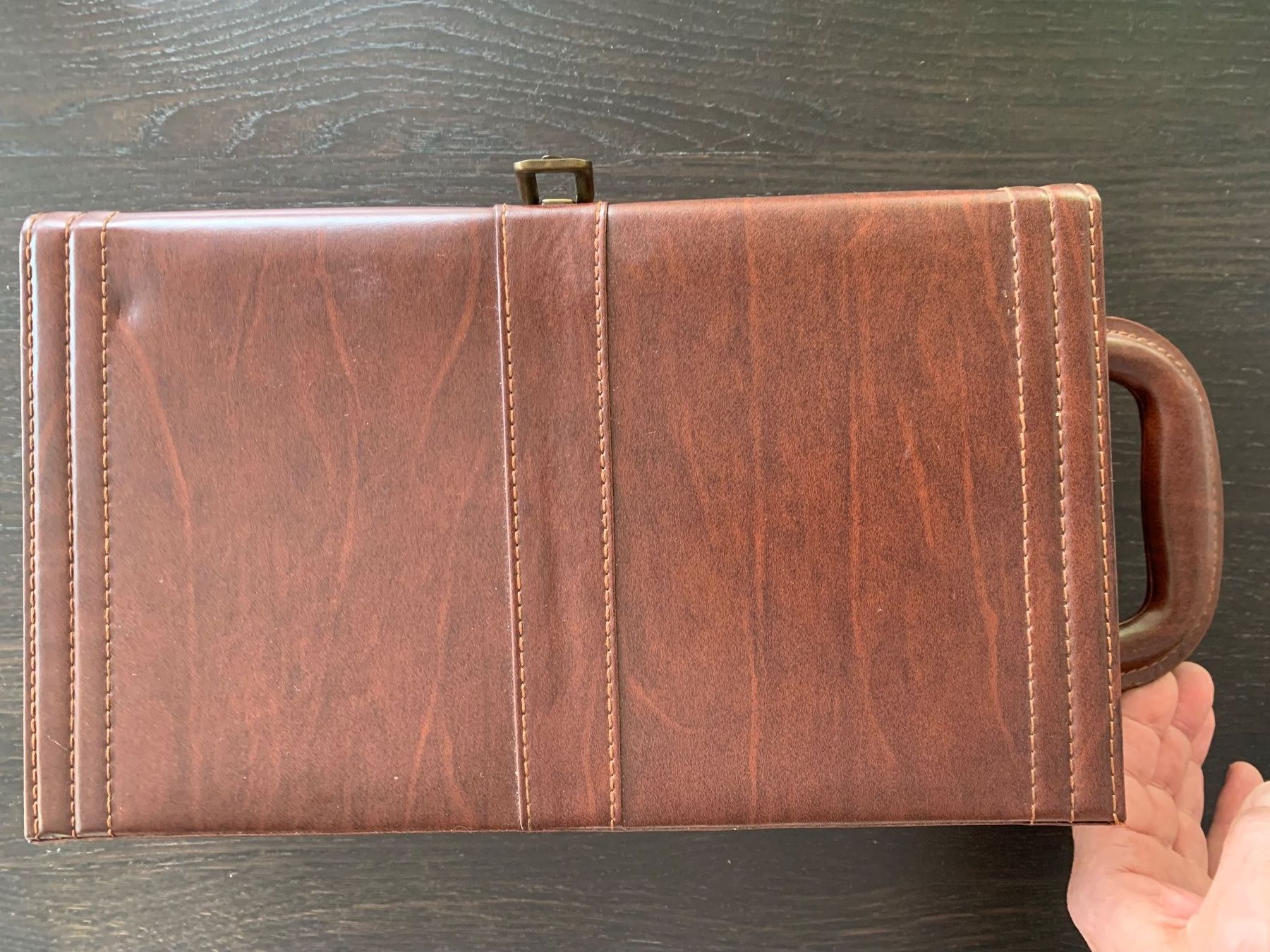 Reisekoffer: Weinreisekoffer Leder braun mit Zapfenzieher – Gebraucht aus Rüschlikon von Brixen07 4