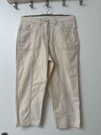 Marco Pecci Hose 3/4 beige Leinenmischung Groesse 36