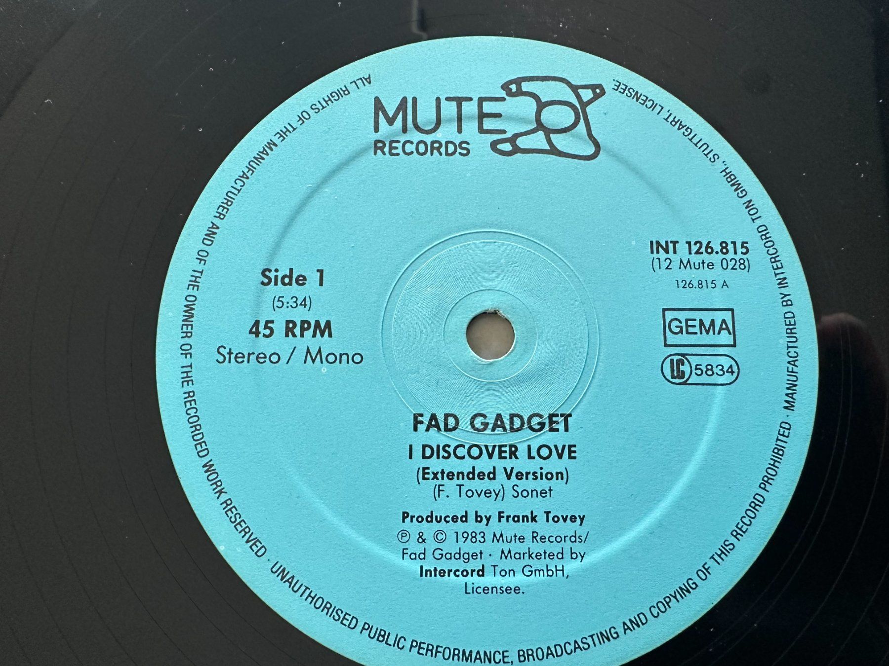 Schallplatten: FAD GADGET 12 I DISCOVER LOVE ( EXTENDED VERSION ) – Gebraucht aus Sion von jaipur1401 3