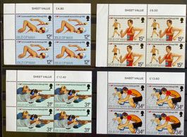 1986 Insel Man - GB -Commonwealth Spielen Viererblock **