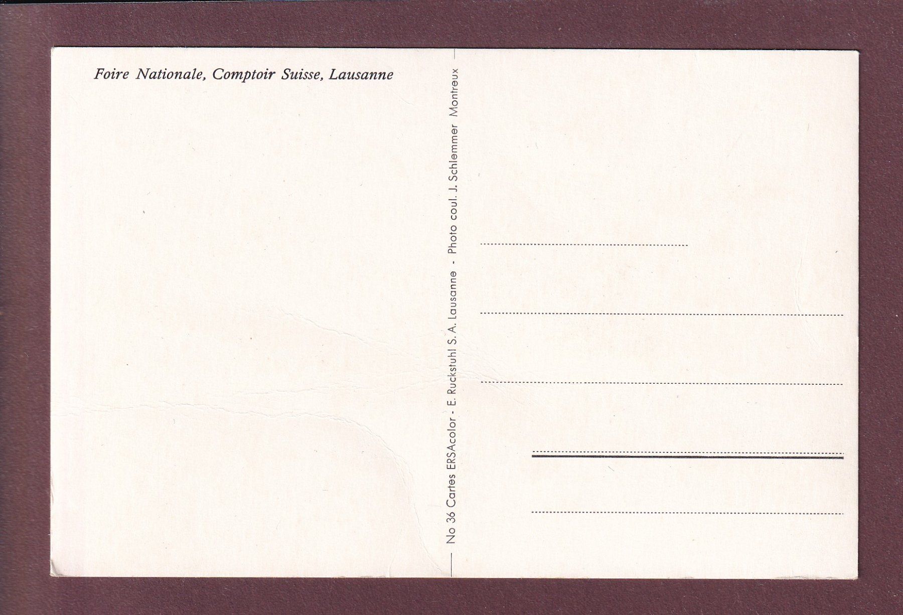 Cartoline postali: LAUSANNE - Comptoir Suisse – Usato da Pully venduto da nicecards 1
