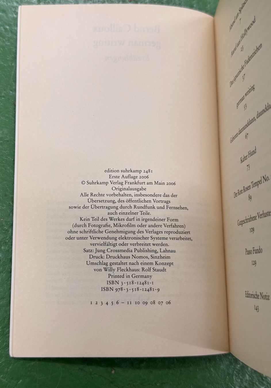 Libri: Bernd Cailloux: German Writing – Usato da Basel venduto da Ostschweiz06 1