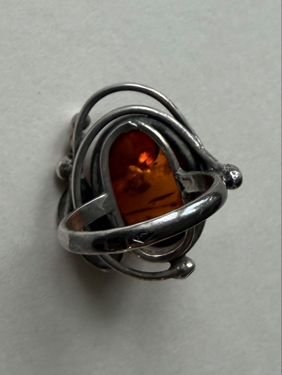 Anelli: Silberring mit Bernstein Design antik  – Usato da Gossau venduto da Magic999 6