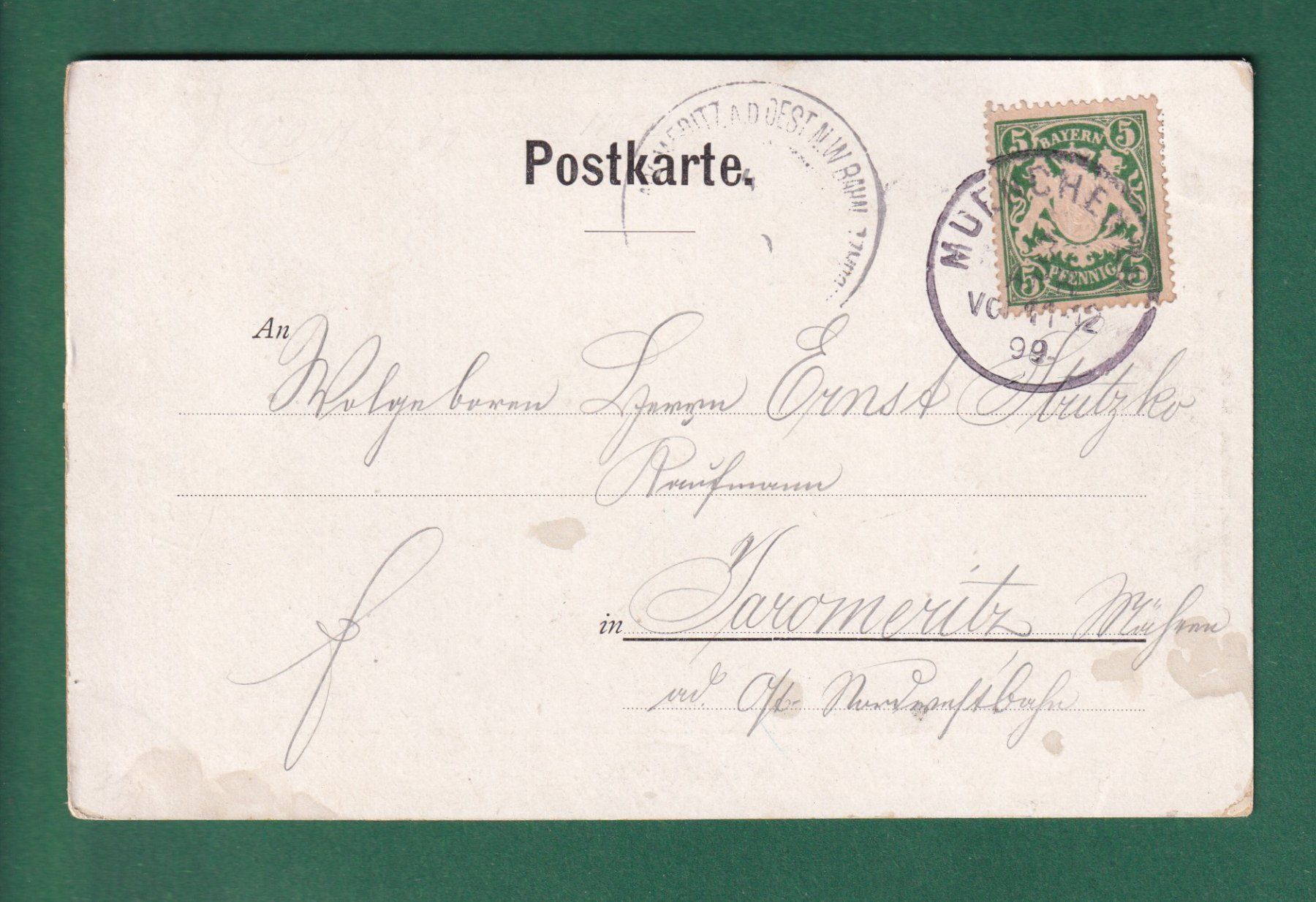 Cartoline postali: MÜNCHEN - Justizpalast - 1899 – Usato da Pully venduto da nicecards-shop 1