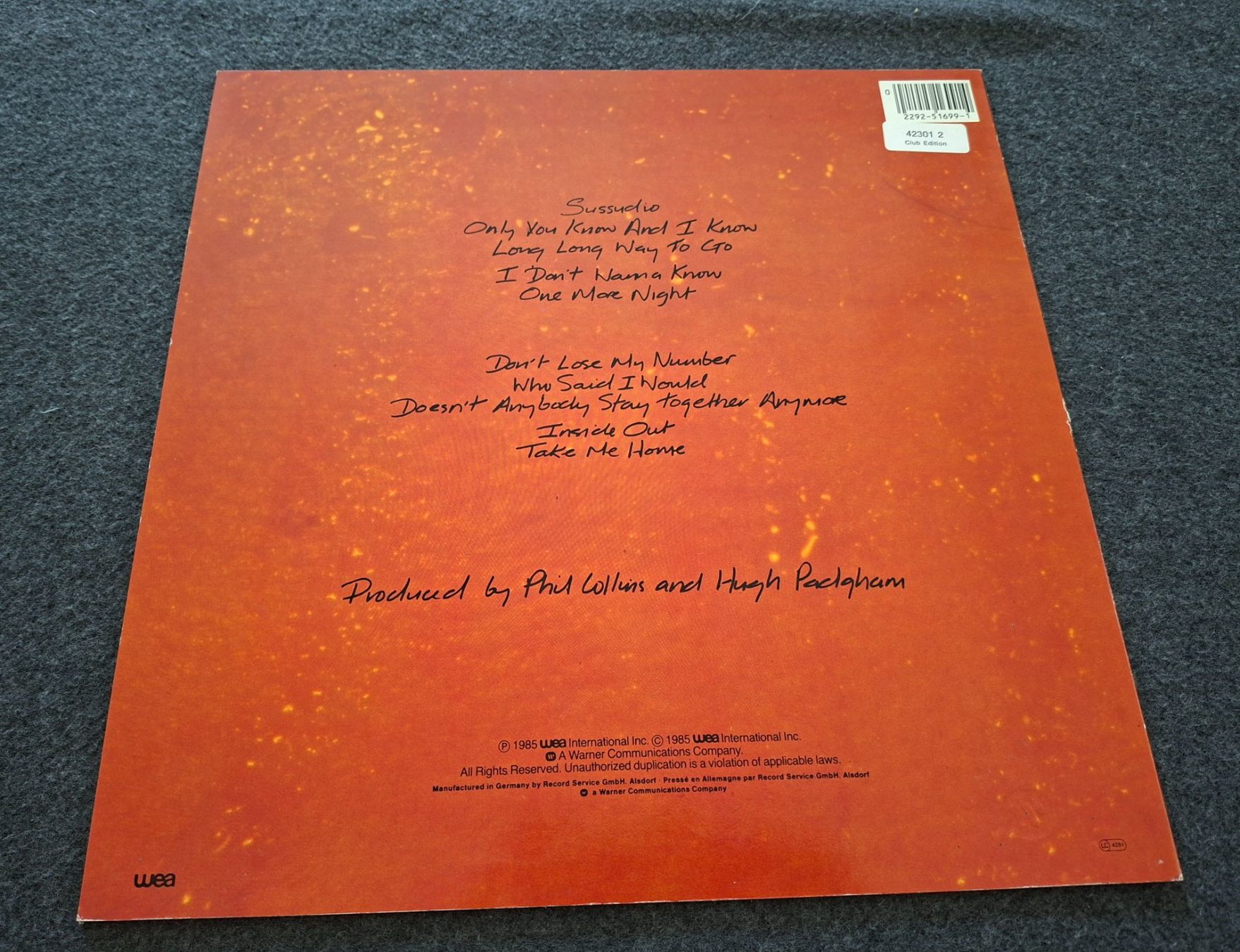 Dischi in vinile: Phil Collins, No jacket required, LP – Usato da Merenschwand venduto da lea61 1