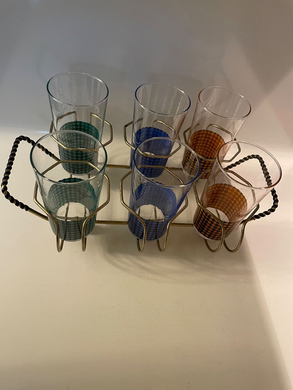 Bicchieri: Midcentury Gläserhalter mit 6 Gläser – Usato da Sutz venduto da fx05 1