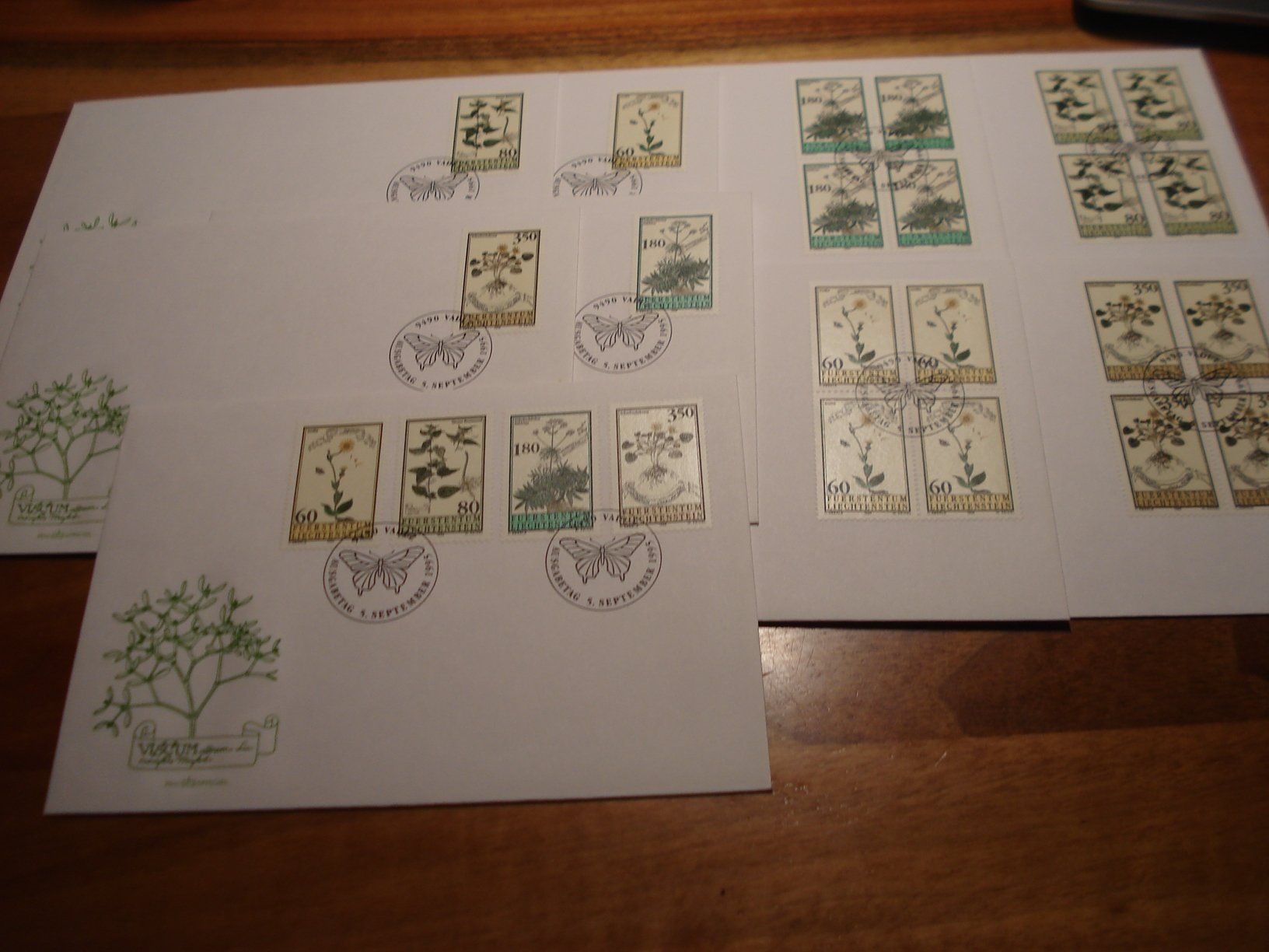 Alle Briefmarken: Liechtenstein, FDC Heilpflanze, 1996, FDC Satz,  Einzel + 4e – Gebraucht aus Niederwil AG von morostahu 1