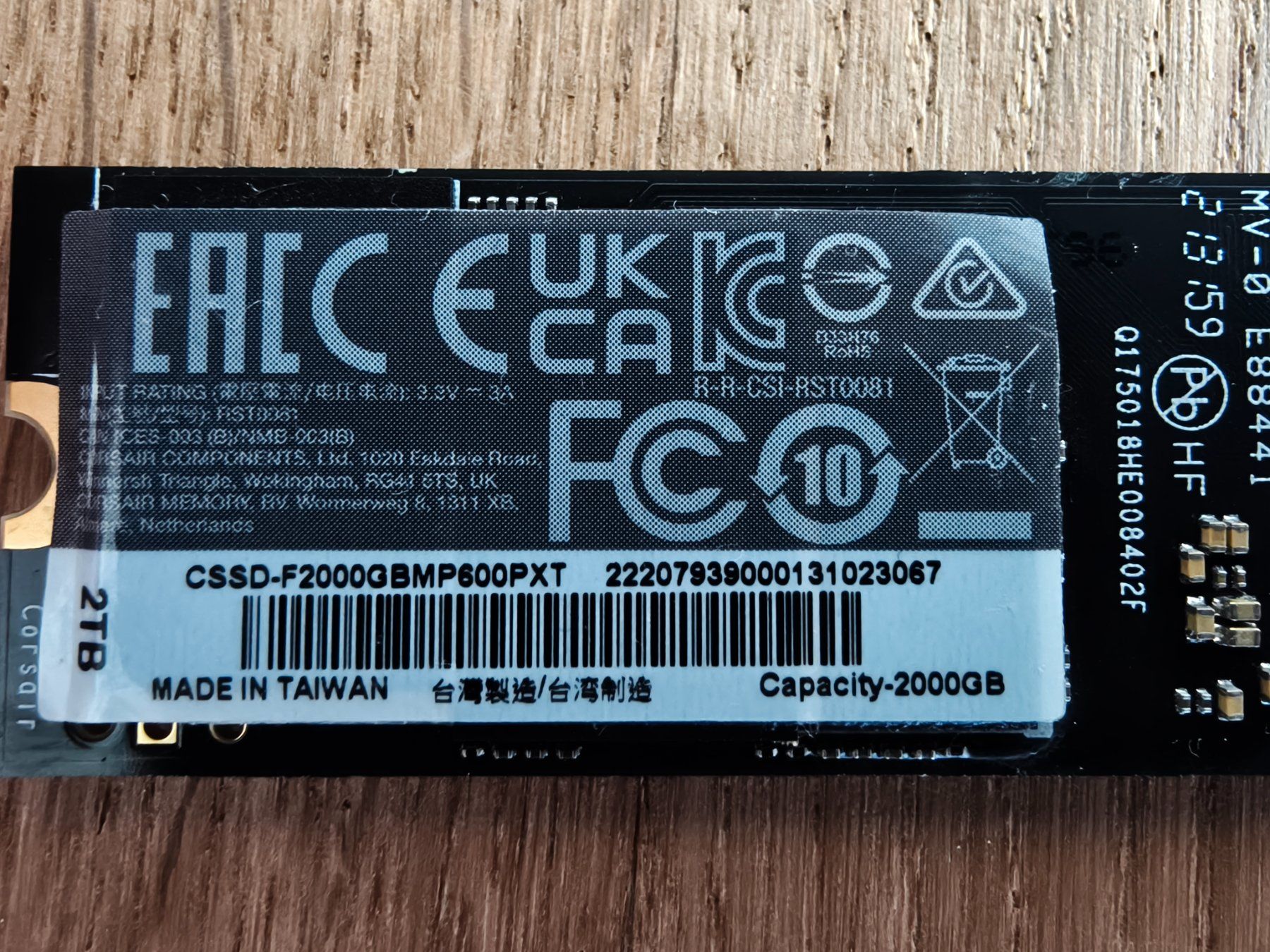 Corsair Dischi rigidi: SSD CORSAIR MP600 PRO XT 2TB – Usato da Bern venduto da SuperFlySK 1