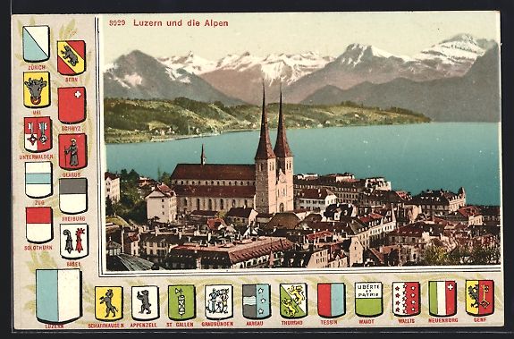 Ansichtskarten: Luzern, Teilansicht mit Kirche und den A – Gebraucht aus Berlin von bartko-reher