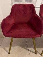 4 chaises velours bordeaux en excellent état 