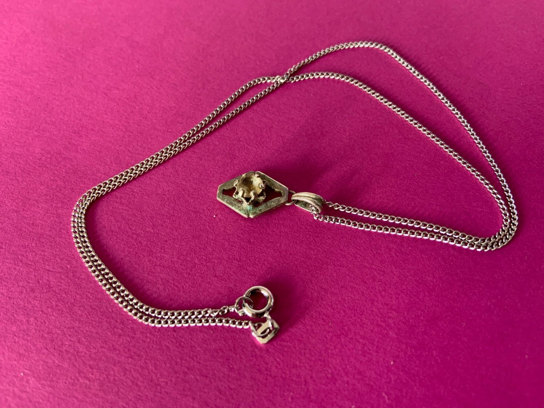 Anhänger: Silberkette mit Rauten-Anhänger antik – Gebraucht aus Laufen von Trendmarket 5