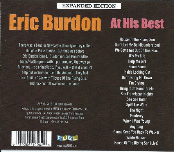 CD: CD Eric Burdon - At hits best (2012) – Usato da Möriken AG venduto da mineralia 1