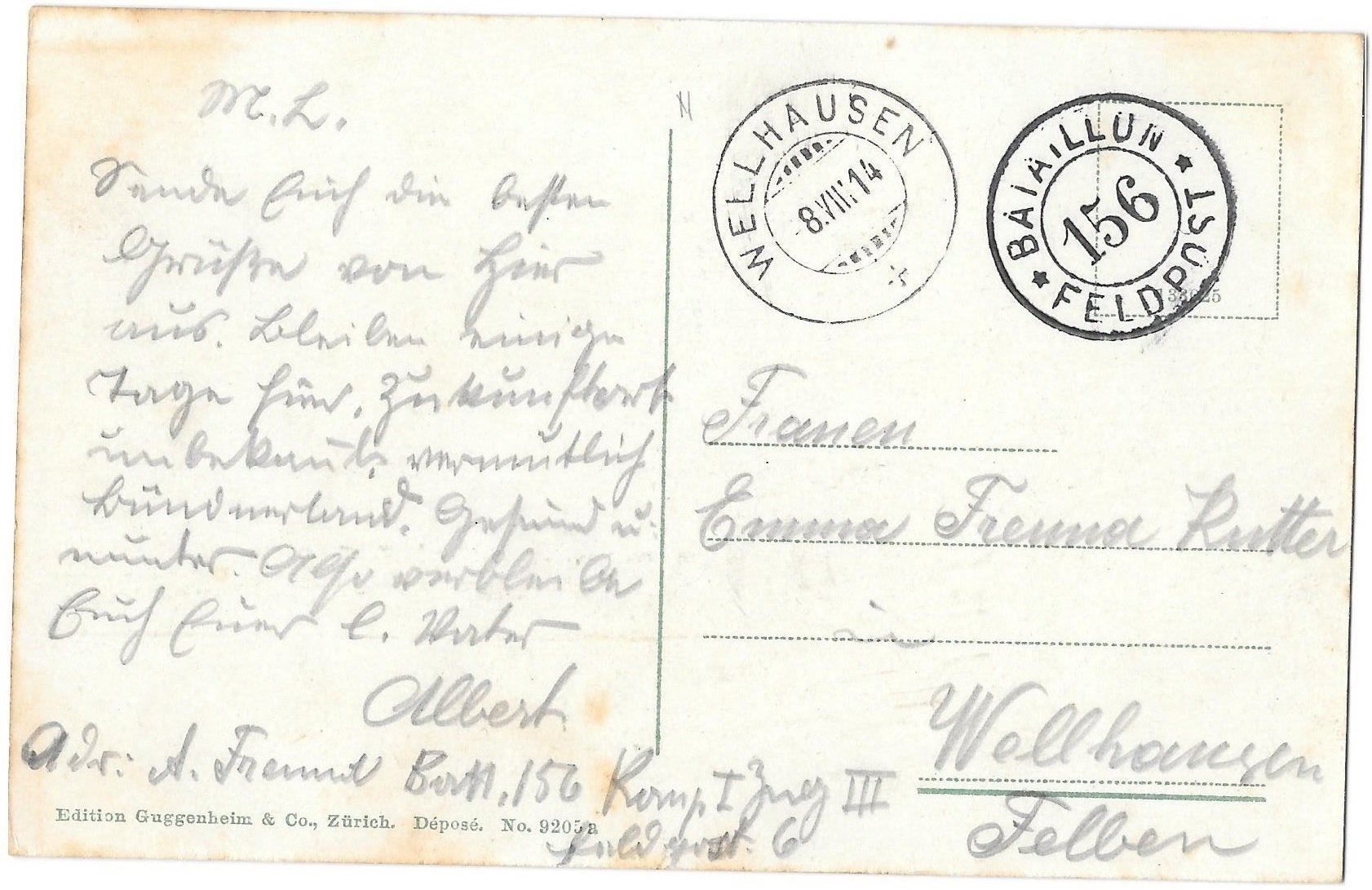 Ansichtskarten: Müllheim Schulhausquartier Feldpoststempel – Gebraucht aus Olten von clotaldi 1