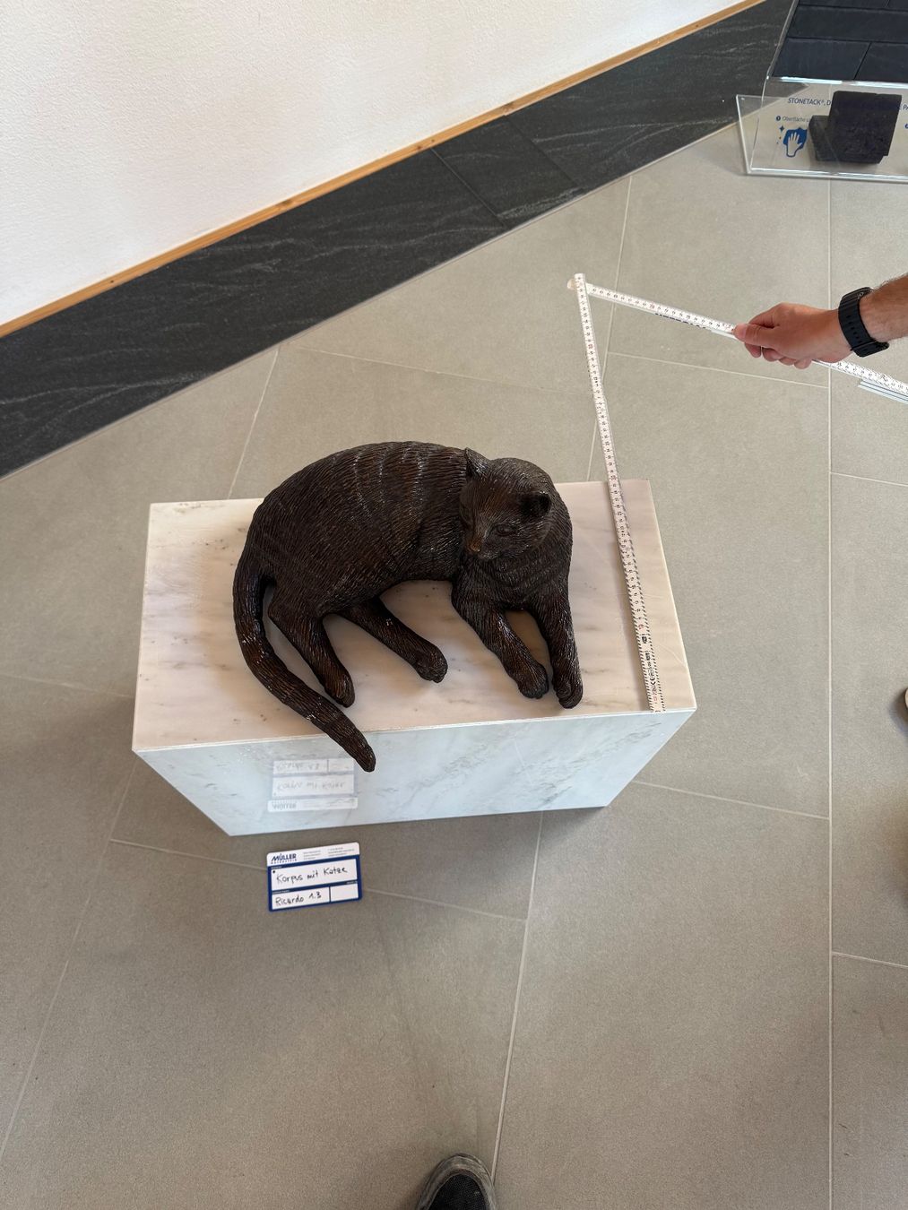 Figuren: Korpus mit Bronze Katze – Gebraucht aus Neuhaus von Mueller_Naturstein 3