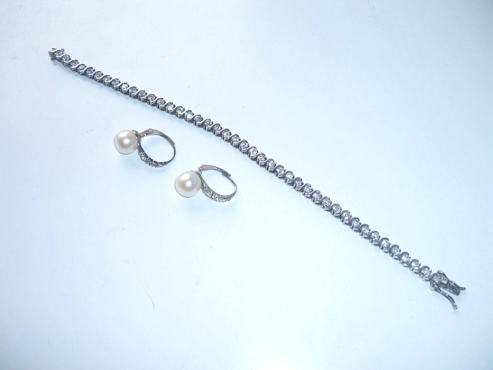 Bracciali & Braccialetti: funkelndes Armband+Ohrringe,925er Silber – Usato da Winterthur venduto da Gaia 2