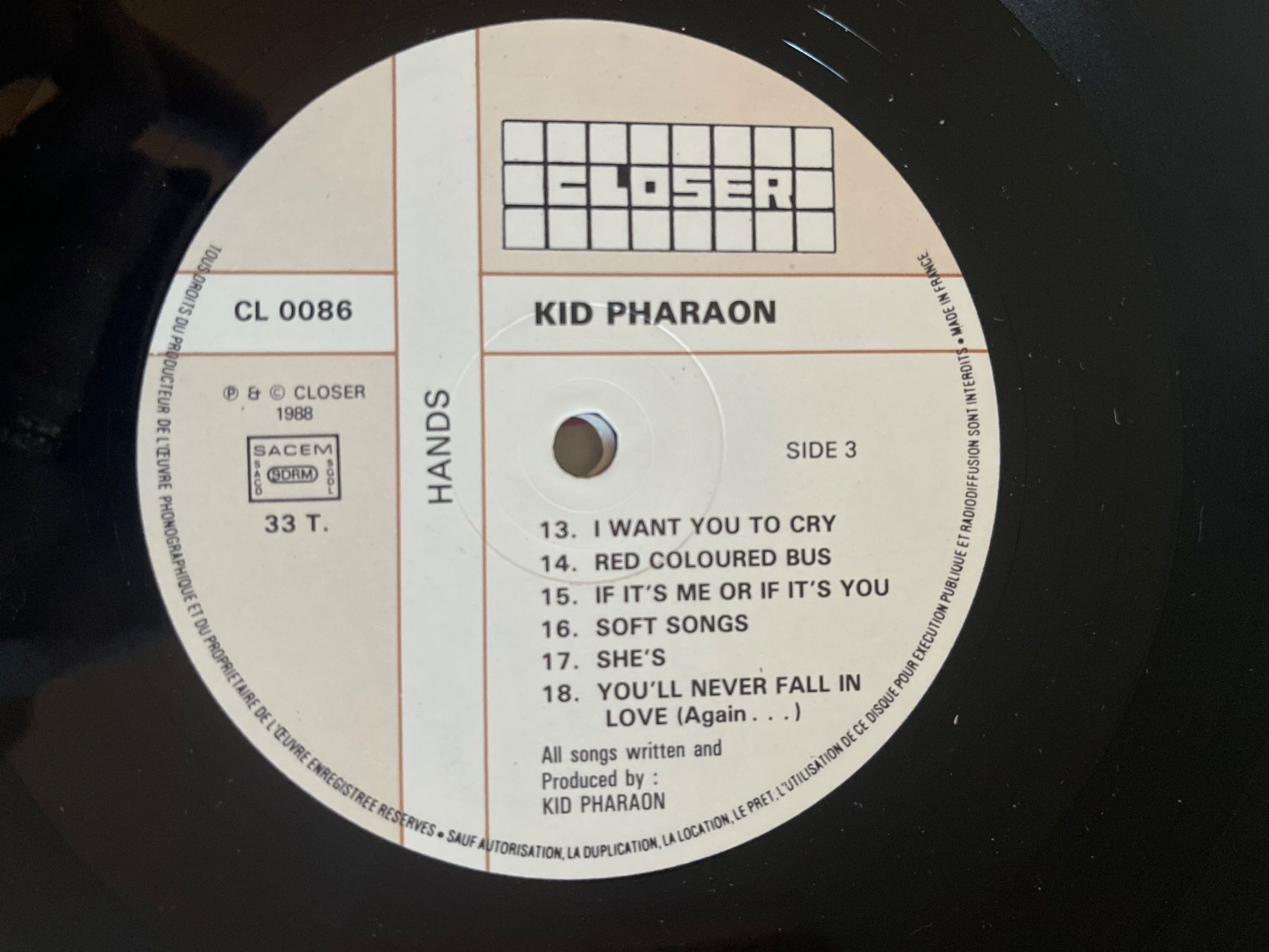 Dischi in vinile: S1546/Kid Pharaon - Hands – Usato da Frutigen venduto da Philippe_jsp 4