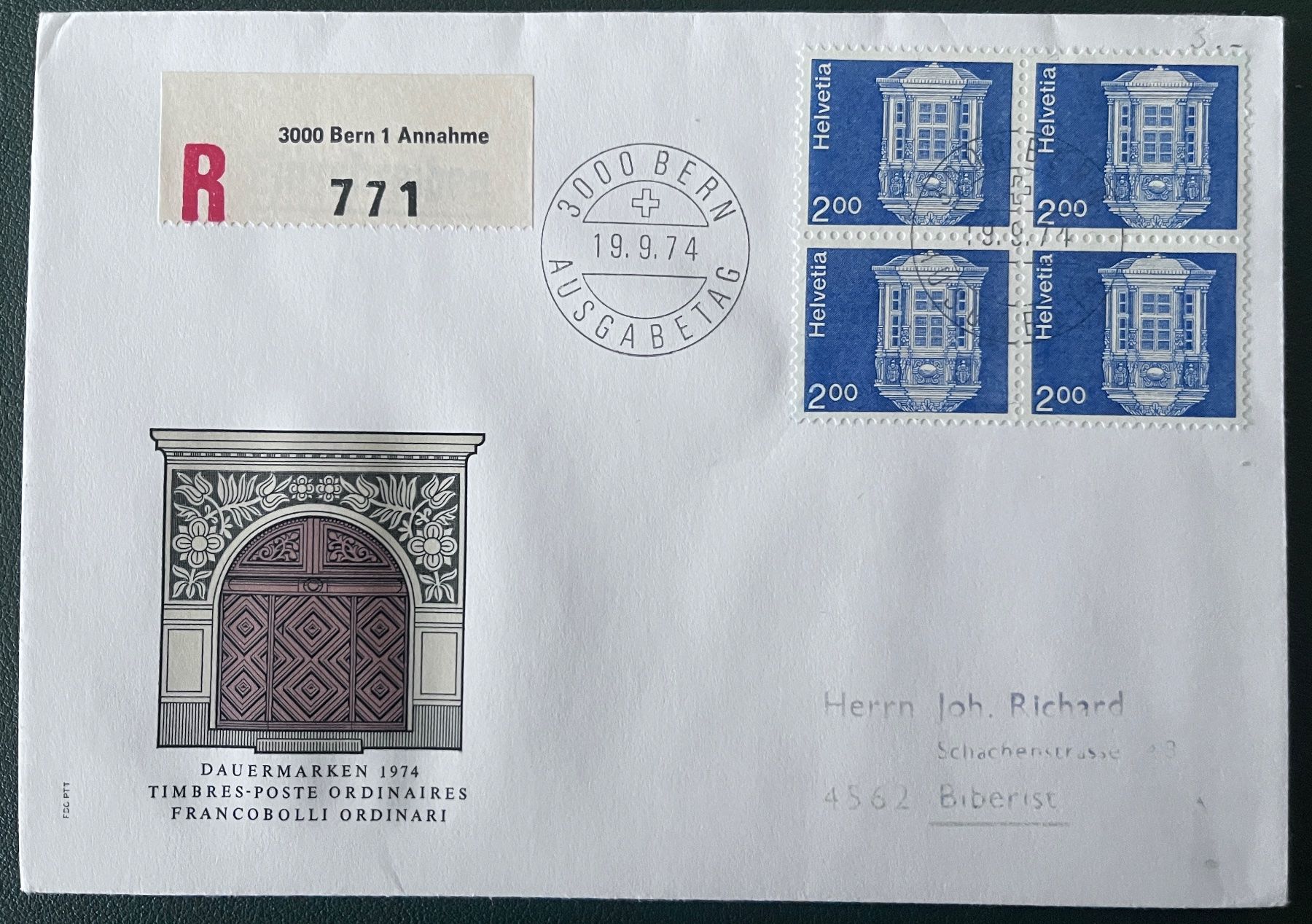 Tutti i francobolli: ET Brief Dauermarken 1974 R 771 – Usato da Biberist venduto da Edelfloh