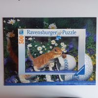 Puzzle Ravensburger 500 pièces chaton fleurs 49x36 cm