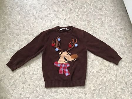 Süsser H&M Rentier Pullover Grösse: 110/116 Baumwolle %100