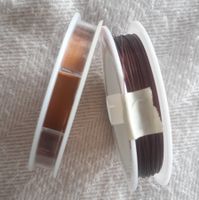 2 rouleaux de fil cablé, cuivré et brun foncé pour bijoux