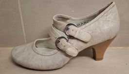 Schicke Vintage-Pumps von MARC – Beige mit Doppel-Schnalle