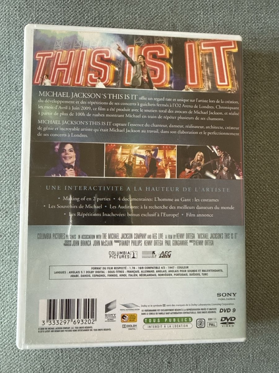 Tutti i DVDs: Michael Jackson This is it DVD Collector - édition rare – Usato da Genève venduto da fat_8jwz 1