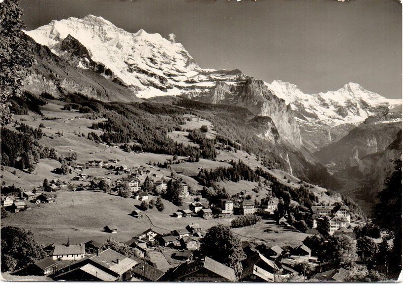 Cartes postales: WENGEN mit Jungfrau und Breithorn – D'occasion à Jona par philajona