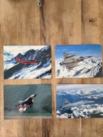 Lot de 4 posters carte 30x20 aviation militaire suisse RARE