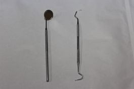 2er Dentalset Mundspiegel Zahnsonde neu ungebraucht