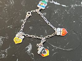 🏰 Bracelet Argent 800 Vintage 1980 – Écussons Allemagne