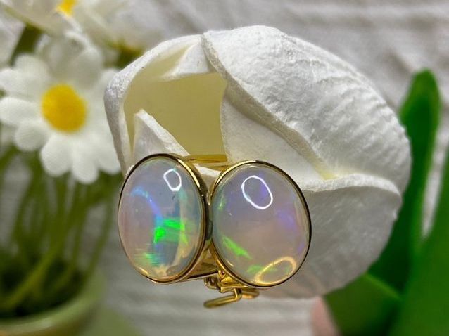 Ohrringe & -stecker: Luxus Opal Ohrringe, Goldig, 925 Silber – Neu (gemäss Beschreibung) aus St. Gallen von GIULESGG 1