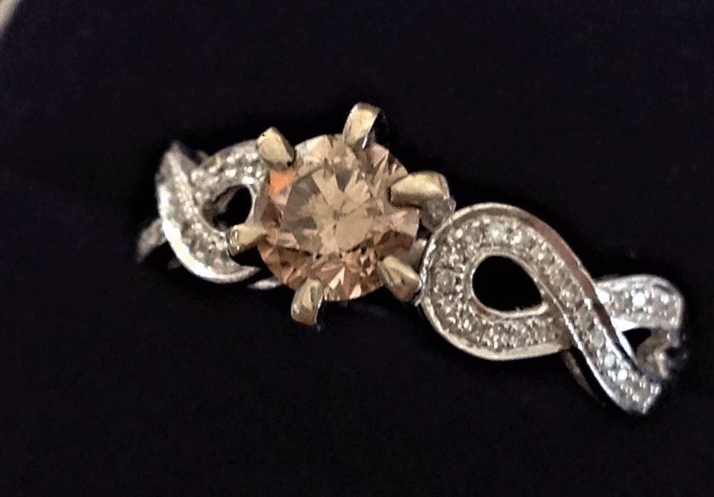 Anelli: *NEU Traum Champagne Diamant-Solitärring – Nuovo e nell'imballaggio originale da Roggwil /BE venduto da elegance45 6