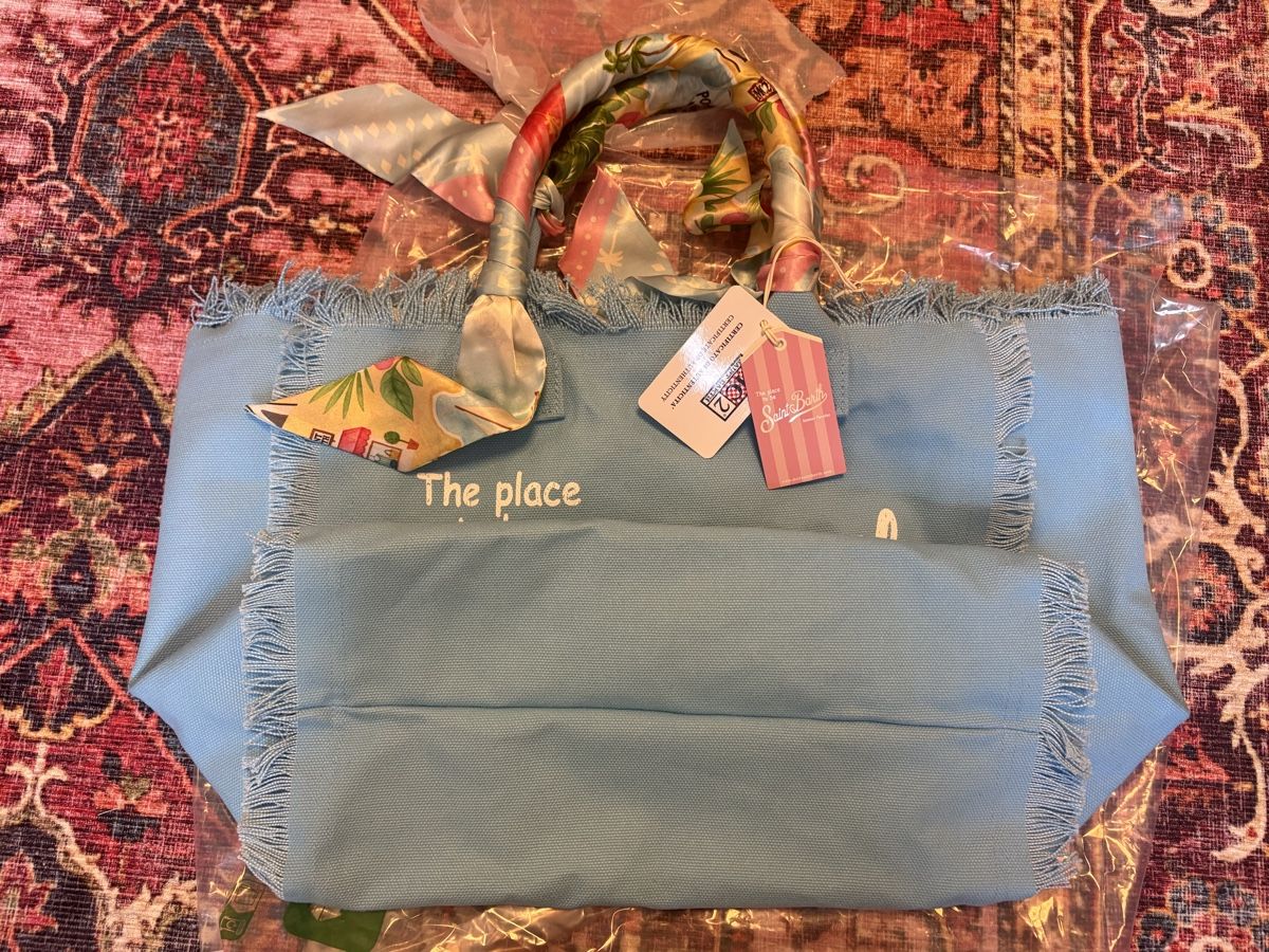 MC2 Saint Barth Borse: Saint Bart LIGHT BLUE CANVAS VANITY REGULAR BAG  – Nuovo (secondo la descrizione) da Zug venduto da bri_6mjp 1
