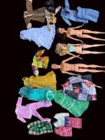 2 Barbies, 1 Ken und diverse Kleider, auch Vintage